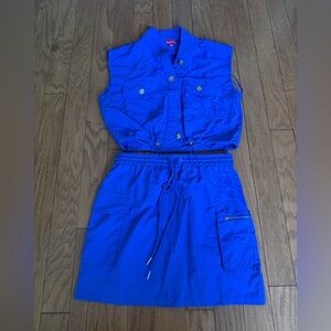 Blue Two Piece Skirt Set